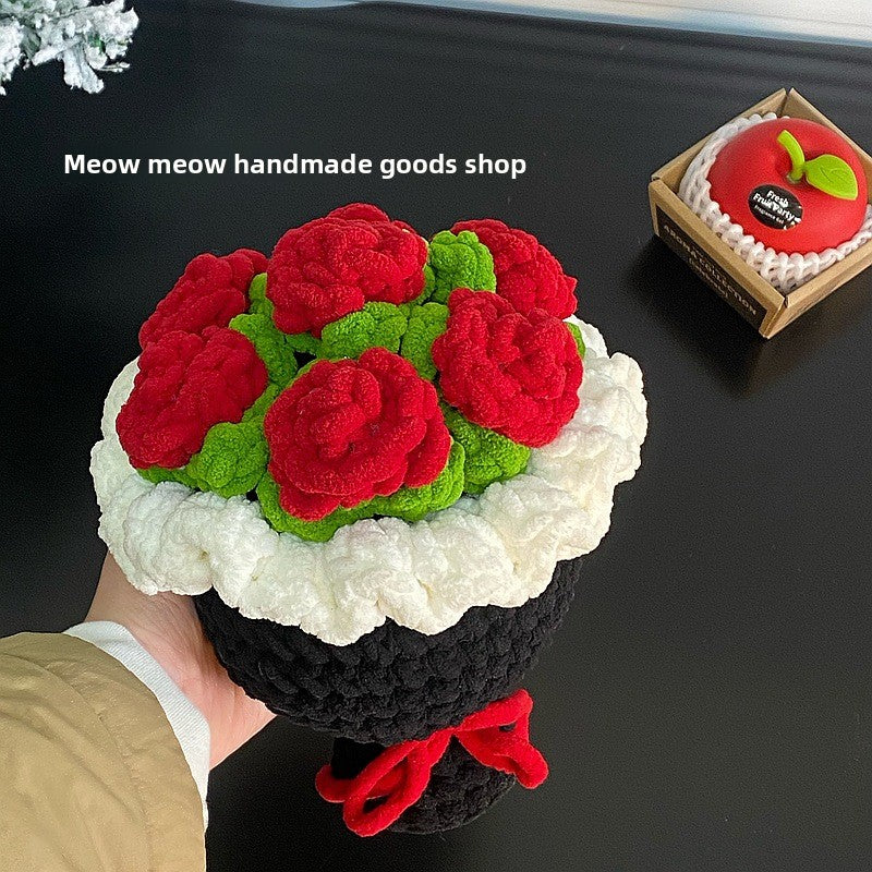 Handmade DIY woven rose bouquet