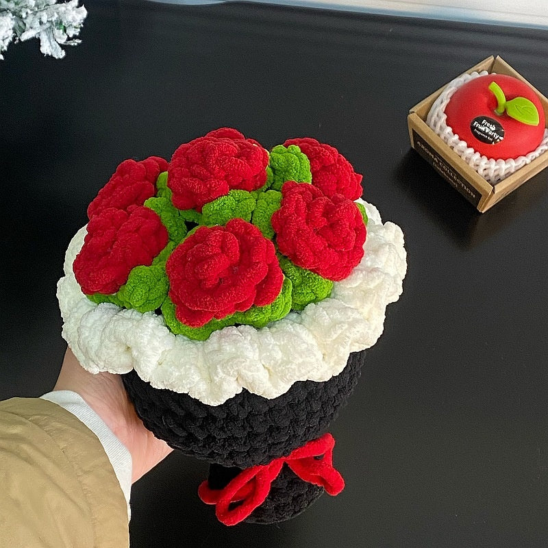 Handmade DIY woven rose bouquet