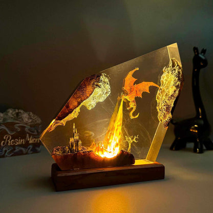 Handmade Dragon Resin Lamp