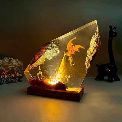 Handmade Dragon Resin Lamp