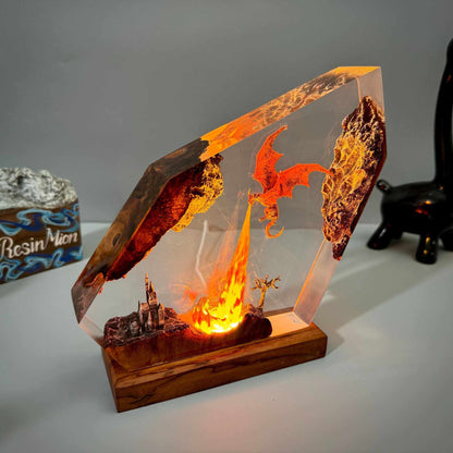 Handmade Dragon Resin Lamp