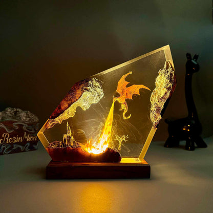 Handmade Dragon Resin Lamp