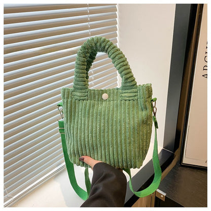 Handmade Embroidery Corduroy Crossbody Bag