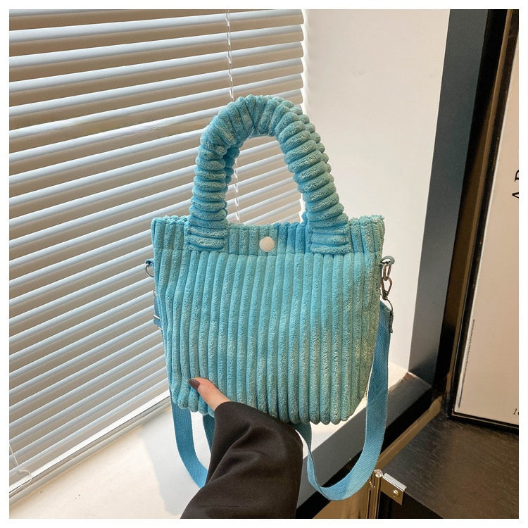 Handmade Embroidery Corduroy Crossbody Bag