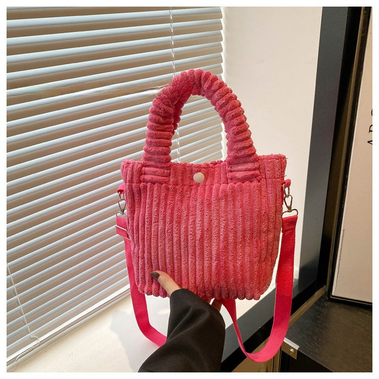 Handmade Embroidery Corduroy Crossbody Bag