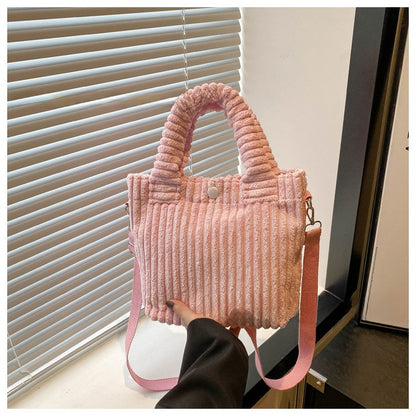 Handmade Embroidery Corduroy Crossbody Bag
