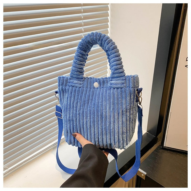 Handmade Embroidery Corduroy Crossbody Bag