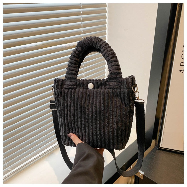Handmade Embroidery Corduroy Crossbody Bag