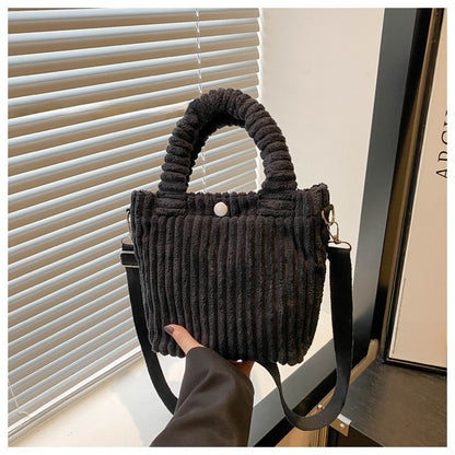 Handmade Embroidery Corduroy Crossbody Bag