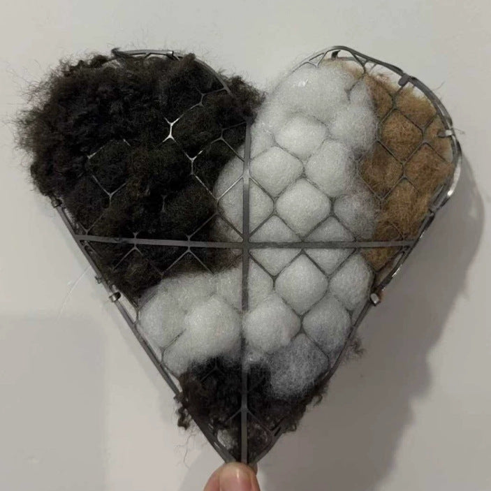 Handmade Fiber Bird Nesting Heart