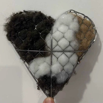Handmade Fiber Bird Nesting Heart