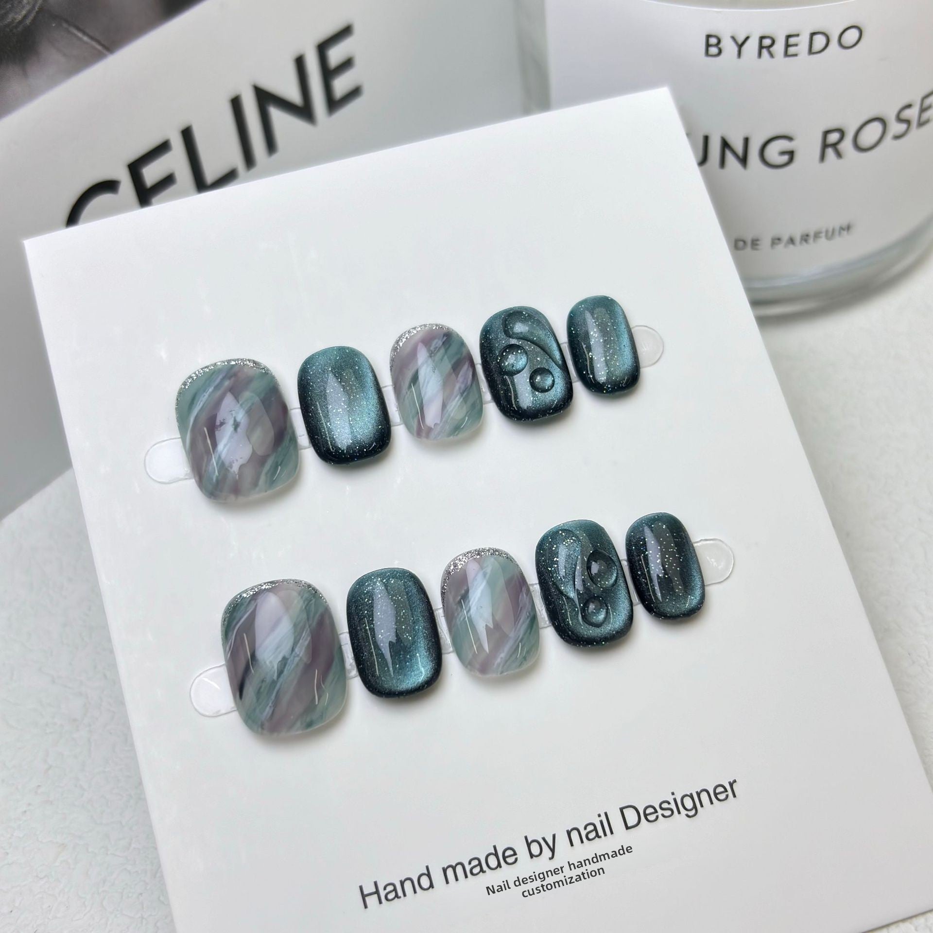 Handmade finished nail art pie