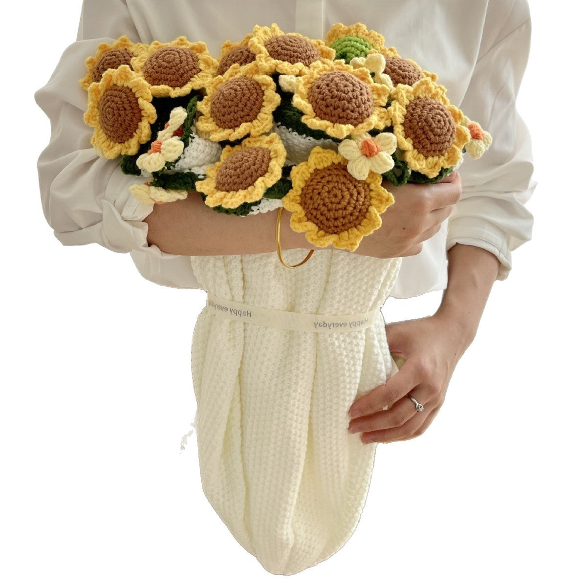 Handmade Floral Crochet Blanket with Decorative Flowers
