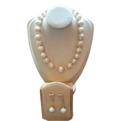 Handmade Freshwater Pearl Necklace Earrings Set