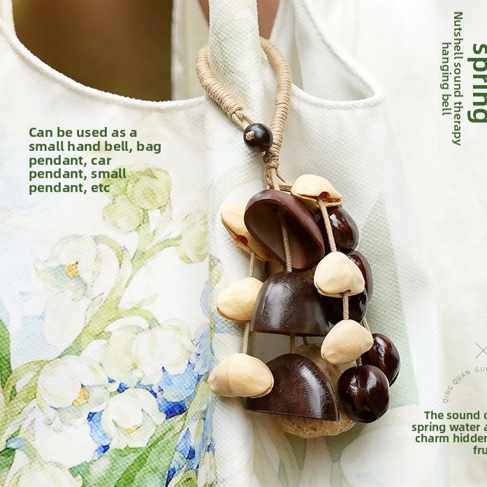 Handmade Fruit Shell Wind Chime Bag Charm