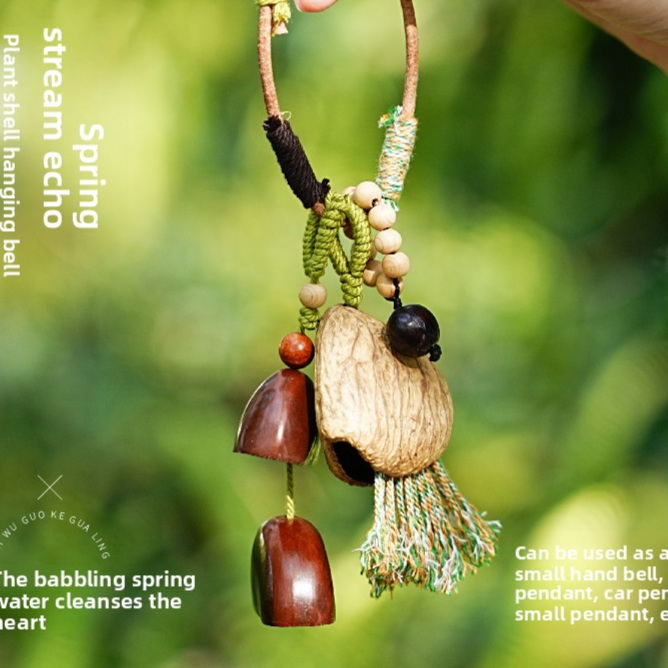 Handmade Fruit Shell Wind Chime Bag Charm