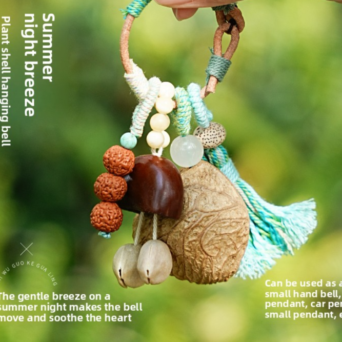 Handmade Fruit Shell Wind Chime Bag Charm