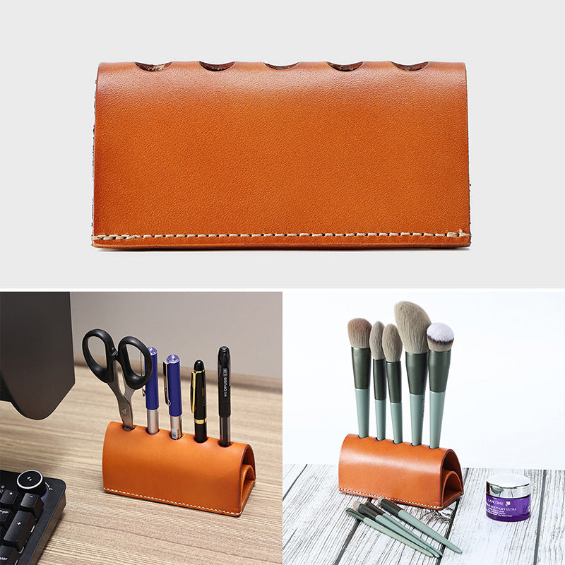 Handmade Genuine Leather Retro Pen Holder