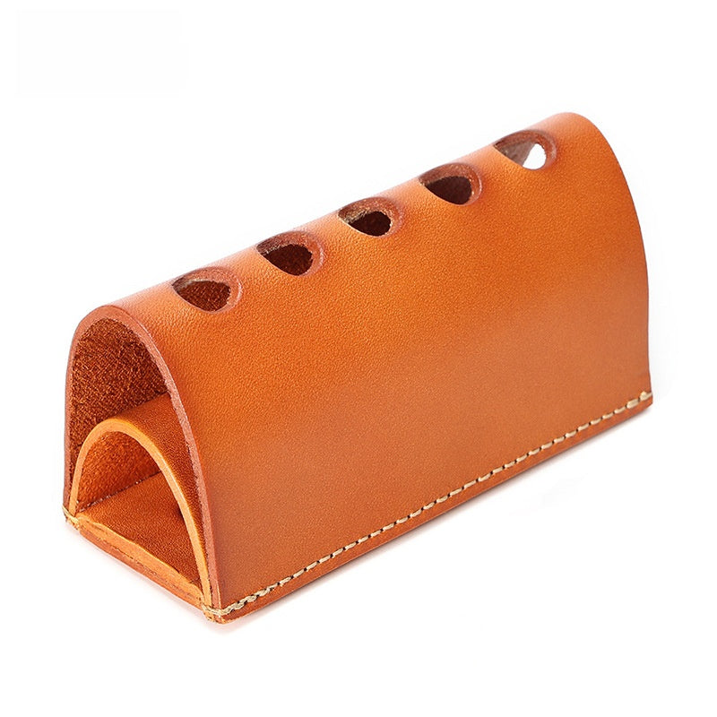 Handmade Genuine Leather Retro Pen Holder
