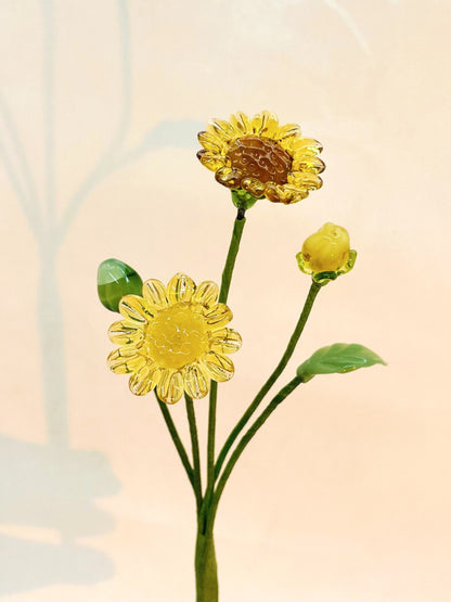 Handmade Glass Artificial Flower Mini Bouquet Decoration
