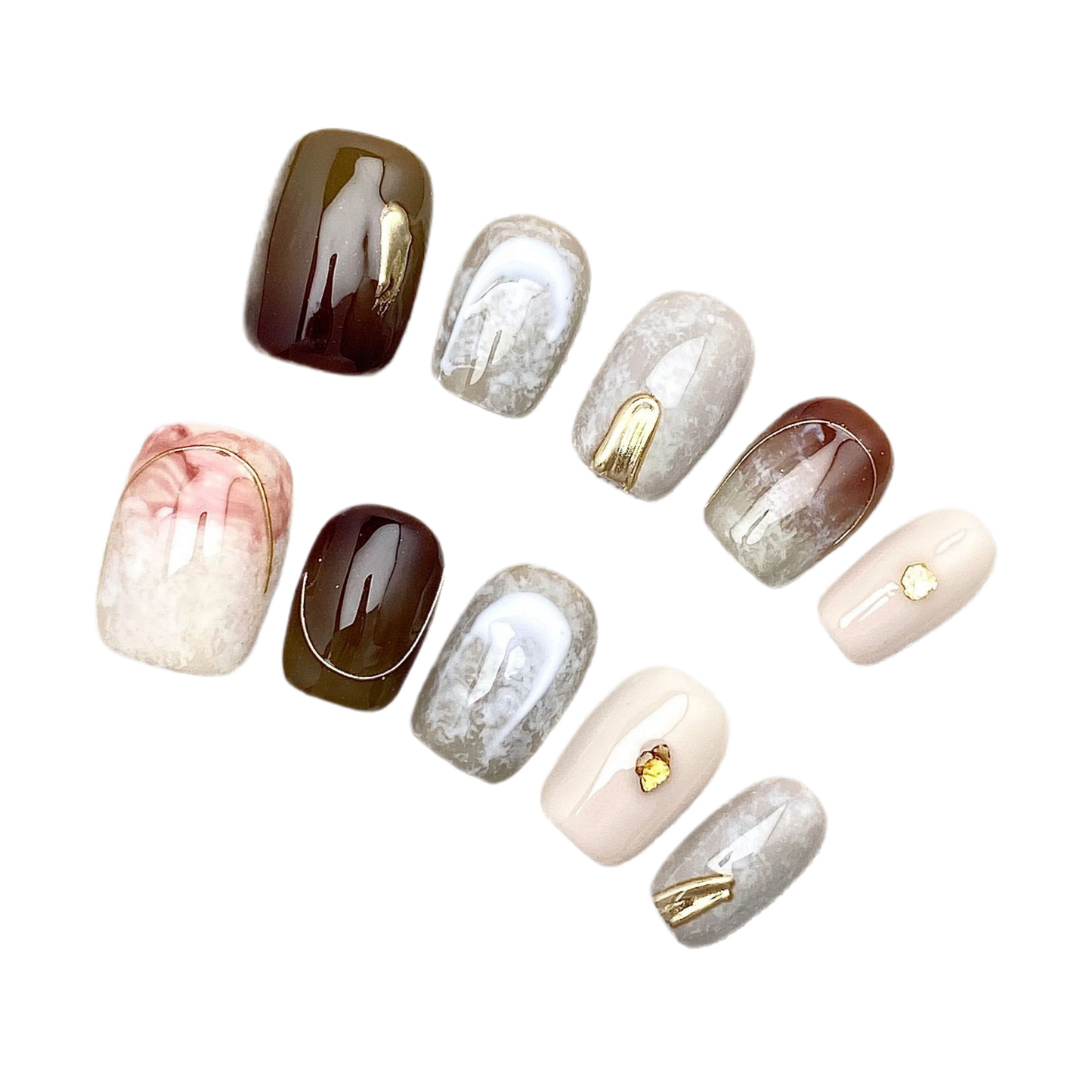 Handmade Gradient False Nails