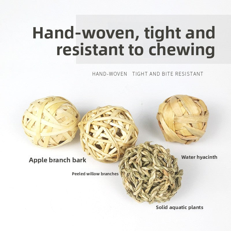 Handmade Grass Chew Balls for Small Pets