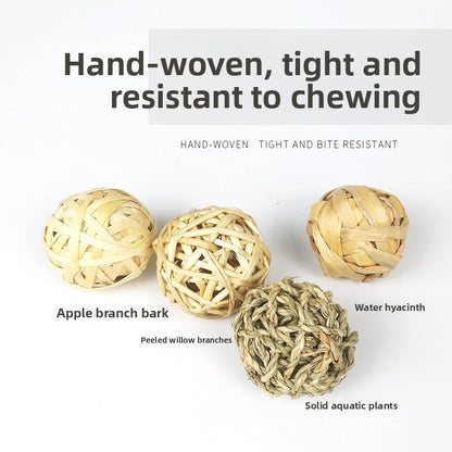 Handmade Grass Chew Balls for Small Pets