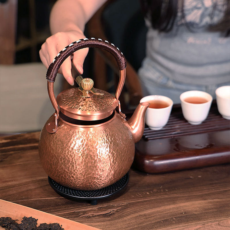 Handmade Hammered Copper Teapot