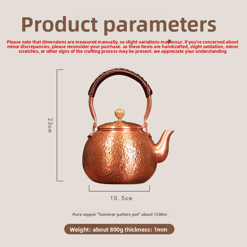 Handmade Hammered Copper Teapot