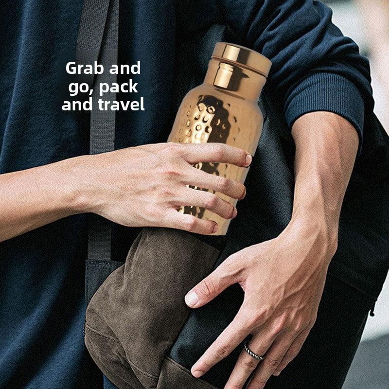 Handmade Hammered Stainless Steel Thermos Cup