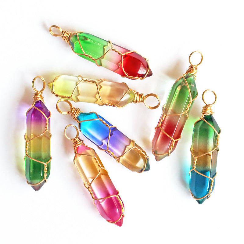 Handmade Hexagonal Crystal Pendant Necklace