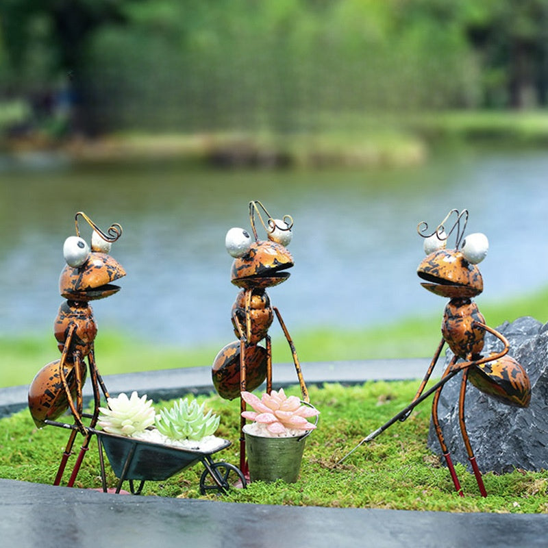 Handmade Iron Ant Succulent Planter Home Decor
