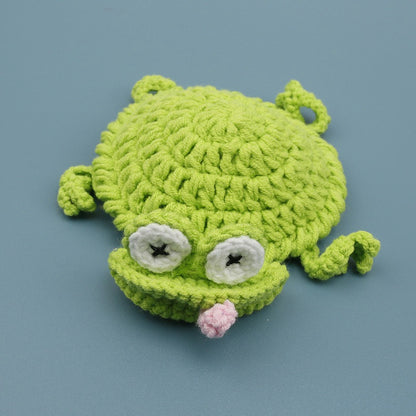 Handmade knitted cute animal coasters