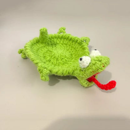 Handmade knitted cute animal coasters