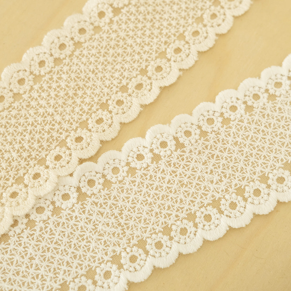 Handmade Lace Curtain Tieback Bow for Window Screens Pure White Beige