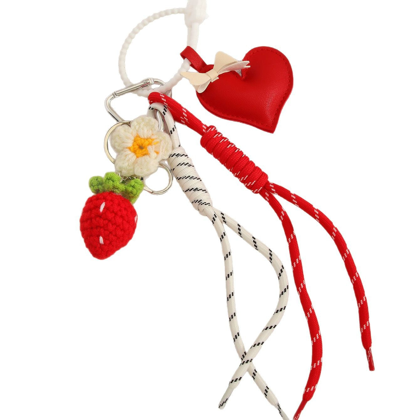 Handmade Love Bow PU Leather Keychain Charm
