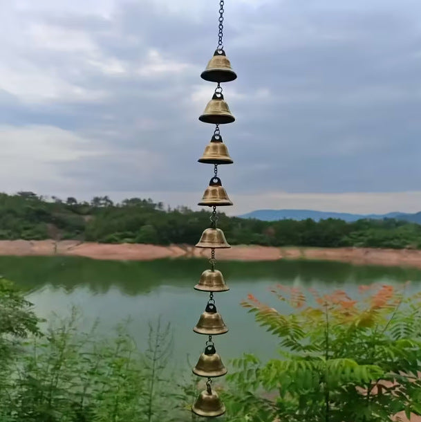 Handmade Metal Wind Chime with Decorative Chain