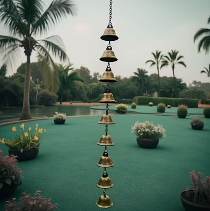 Handmade Metal Wind Chime with Decorative Chain