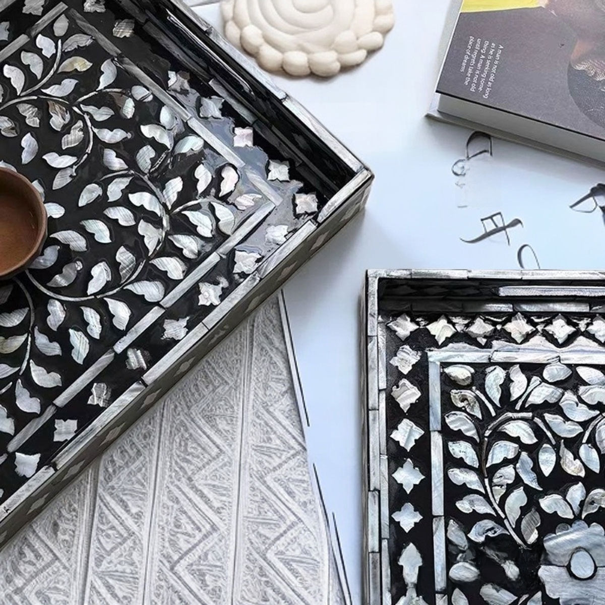 Handmade Mother-of-Pearl Decorative Tray