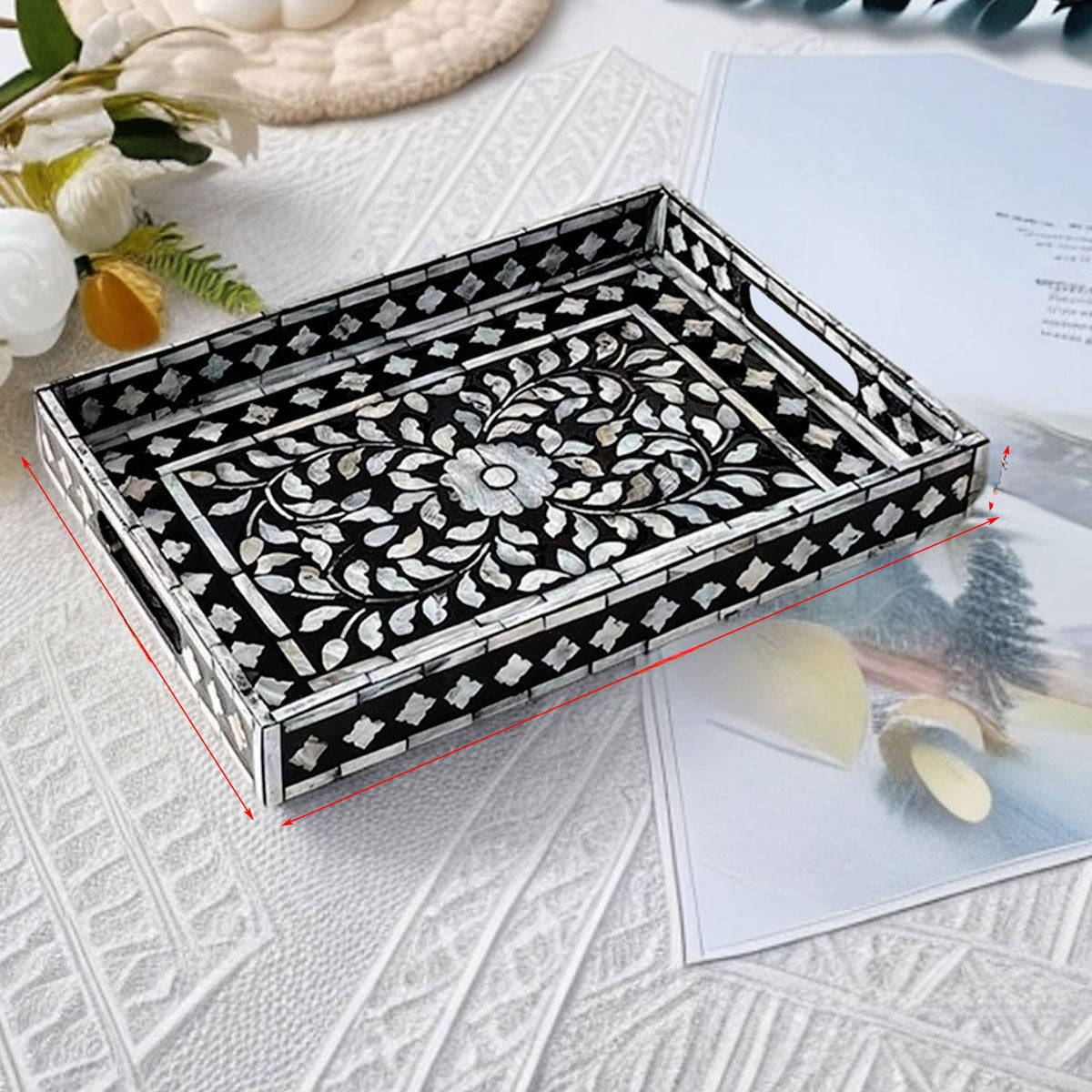 Handmade Mother-of-Pearl Decorative Tray
