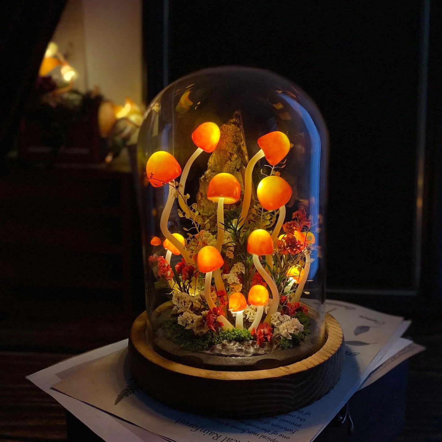 Handmade mushroom lamp