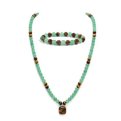 Handmade Natural Stone Bead Necklace for Men