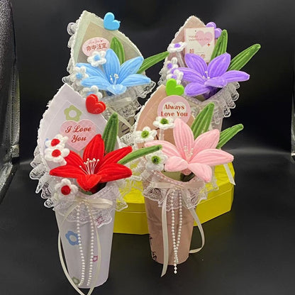 Handmade Paper Lily Bouquet in Cone