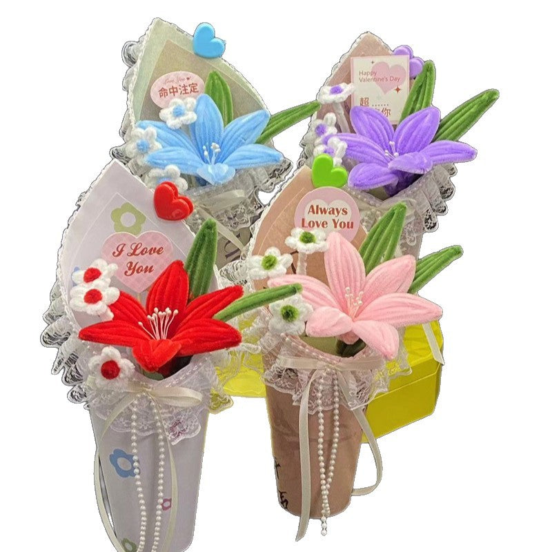 Handmade Paper Lily Bouquet in Cone