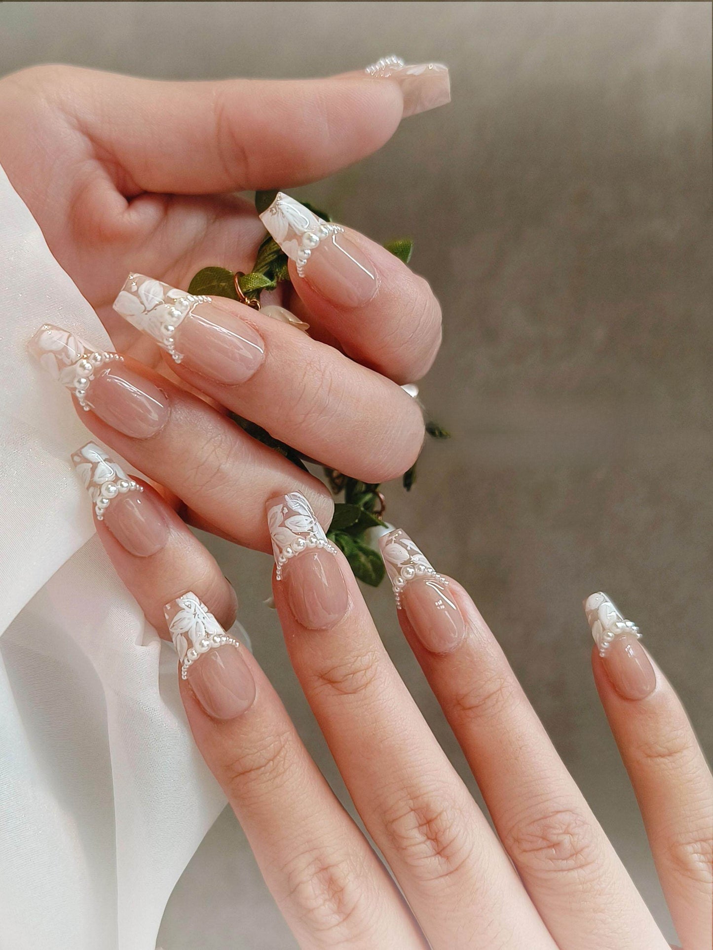 Handmade Pearl French Wearable Nails