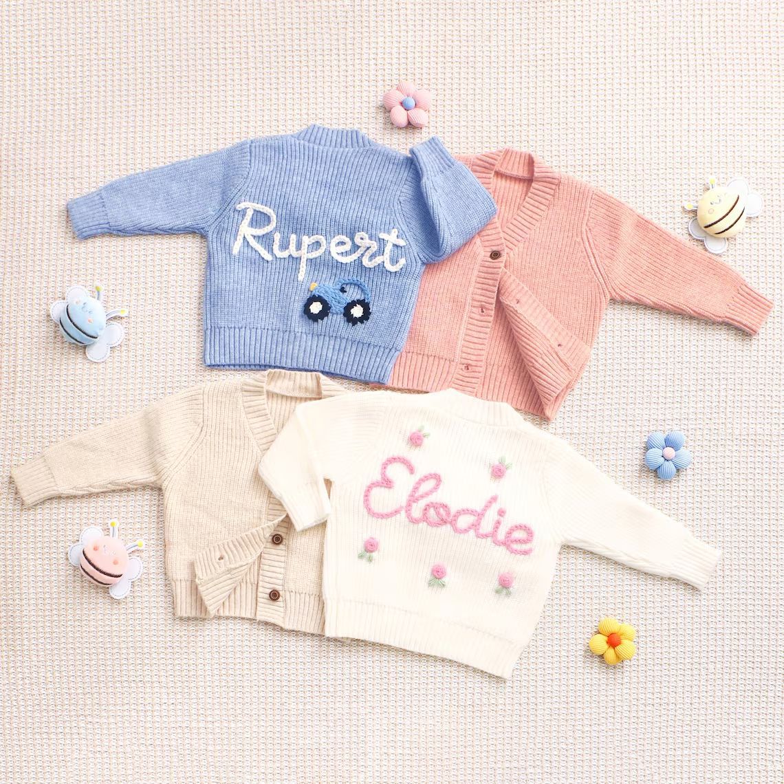 Handmade Personalized Baby Knit Cardigan