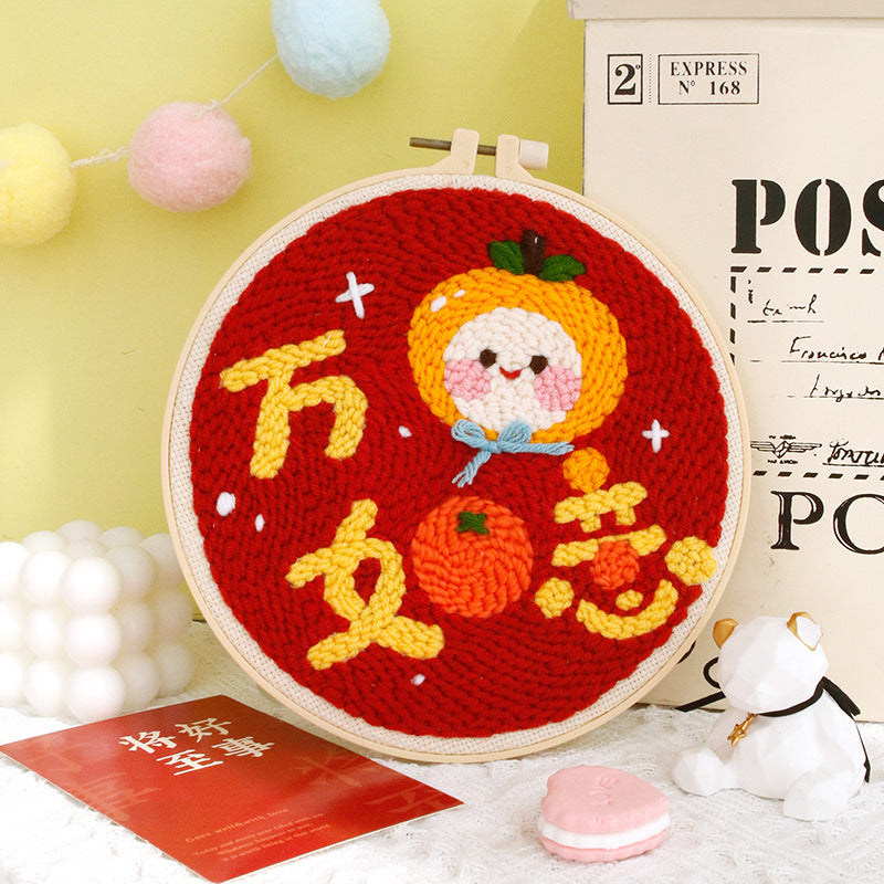 Handmade Punch Needle Embroidery Kit with Landscape Design