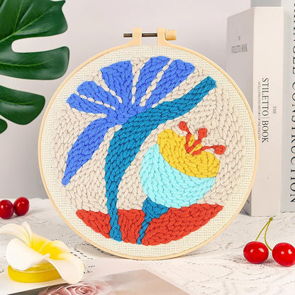 Handmade Punch Needle Embroidery Kit with Landscape Design