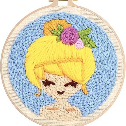 Handmade Punch Needle Embroidery Kit with Landscape Design