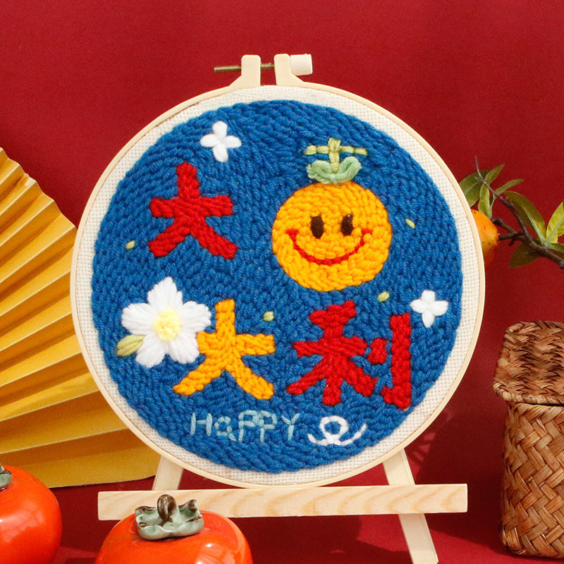 Handmade Punch Needle Embroidery Kit with Landscape Design